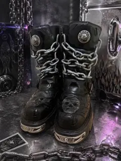 New Rock スカル ブーツ 黒 27.5 - メルカリ