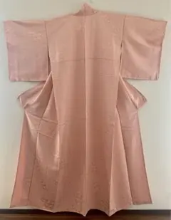 着物 色無地 正絹 和装 レトロ 昭和 花柄 ピンク 美品 訪問着 茶会 か生地のサムネイル