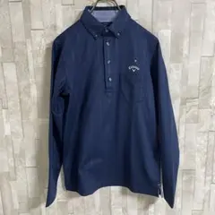 古着 Callaway 長袖ポロシャツ サイズM ネイビー ゴルフウェアのサムネイル