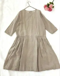 美品★フォグリネンワーク　ワンピース　リネン100 リトアニア製　ロング丈