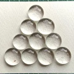 ガラス製 丸型ビーズ クリアー10個セット16〜17ミリ A98