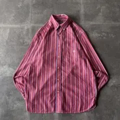 CHAPS BDシャツ ストライプ 月桂樹 刺繍ロゴ L 赤×青 98のサムネイル