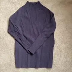 ハイネックリブニット