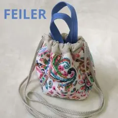 ププラウック 巾着バッグ 花のカレイドスコープ 2Way パイルジャカード 