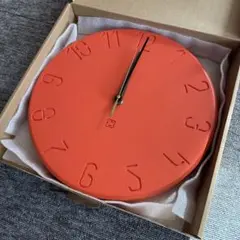 北欧風おしゃれ掛け時計 静音スイープ30cm オレンジ