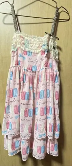 Emily Temple cuteの　マカロンプリントワンピース　ピンクのサムネイル
