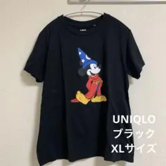 美品　ミッキー 魔法使い Tシャツ 黒　UNIQLO XLサイズ