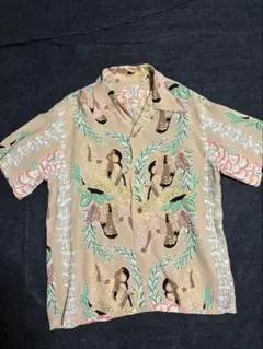 KAMEHAMEHA アロハシャツ フラガール トーチ柄 大きいサイズ 2XL