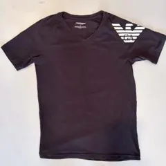 【エンポリオアルマーニ】ブラック/VネックTシャツ/アンダーウェア/コットン/M