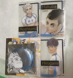 ハイキュー デコレクション缶バッジ 箔押しクリアカード 鴎台 星海 昼神 白馬