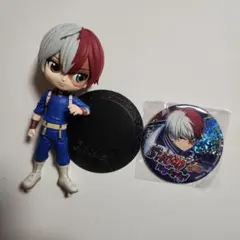 僕のヒーローアカデミア　轟焦凍　Qposket　フィギュア　缶バッジ