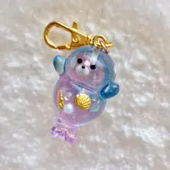 K-10113 じゃれ猫チャーム(マーメイドにゃんこ お花 海) - メルカリ