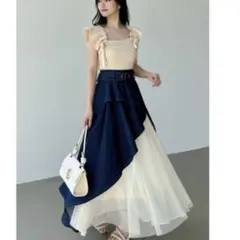極美品✨25ss✨RESEXXY✨チュールボリュームスカート✨インディゴ✨デニム