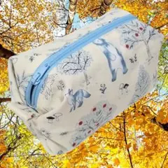 ハンドメイド動物柄北欧風布製キャラメルポーチ、化粧ポーチ、小物入れ、G207