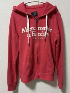 アバクロ　abercrombie&fitch パーカー　M オレンジ　レッド