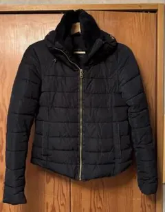 ZARA ボア襟 中綿ジャケット 黒 XS