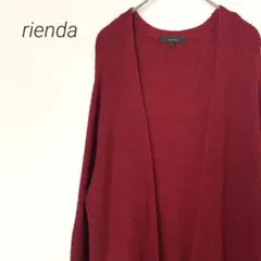 rienda ロングカーディガン 羽織り カーデ シンプル サイドスリット入り