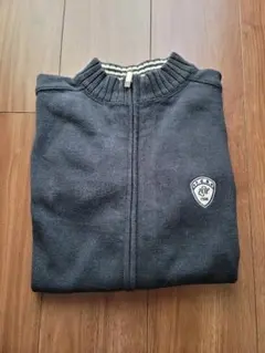 ダークグレー ジップアップセーター L