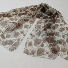花柄プリント シフォンロングスカーフ
