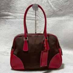 PRADA Leather Canvas Bowling Bag y2k
