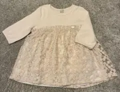 petit main 七分袖 花柄レースチュニック 130cm