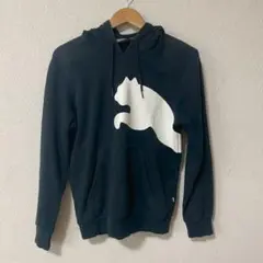 PUMA　プーマ　ブラック　フード付きトレーナー　xs 美品