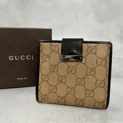 GUCCI GGキャンバス ブラウン レディース 折り財布 9931