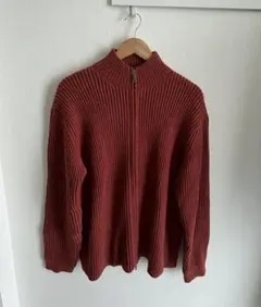 エディーバウアー　90s 00s ドライバーズニット　ダブルジップ