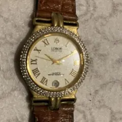 LOBOR アナログ時計 ゴールド/ブラウン