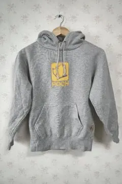 ☆ディズニー くまのプーさん 刺繍入り 裏起毛 グレー パーカー 150cm☆