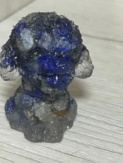 天然石 ラピスラズリ 彫刻パーツ うさぎさん 貫通穴あり 約25ミリ 