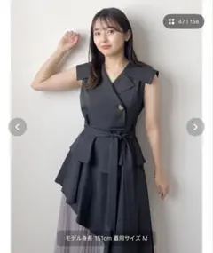 dazzlin アシメプリーツトレンチワンピース