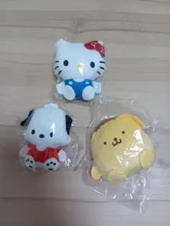 ガチャ　サンリオ　ぬいぐるみバッジ　ハローキティ　ポチャッコ　ポムポムプリン