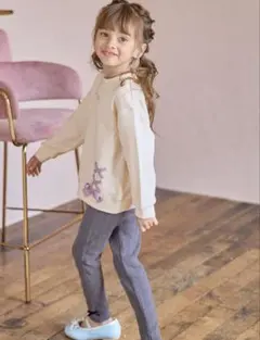 年内廃棄予定❗️エニィファム　ケーブル柄グレーレギンス120