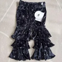 &mignon ベロアフリルパンツ　花柄 80cm