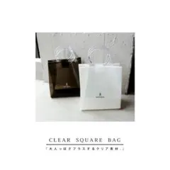 ANTIQUA クリア スクエア バッグ リングハンドルクリアバッグ