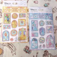 ステンドグラス シール 美女と野獣 シンデレラ ディズニーストア ベル