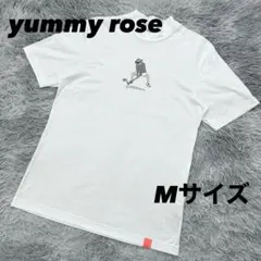 美品　ヤミーローズ　モックネック　半袖シャツ　カットソー　ホワイト　Mサイズ