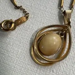 ヴィンテージ ネックレス 刻印NS 1Mゴールドオーバルストーン