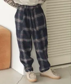 ペアマノン 未使用 タグ付き パンツ チェック柄 ボトムス イージーパンツ