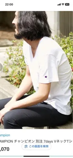 Champion / VネックTシャツ