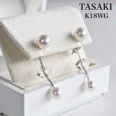【オーロラ花珠】タサキ　K18 750ヴァリエ　パール　ピアス　クリスタルのサムネイル