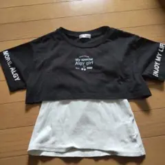 黒白クロップドTシャツ Algyl girl