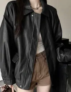 レザージャケット　黒　Mサイズ