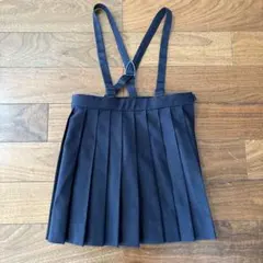 120cm ネイビー プリーツスカート ファスナー付き　肩紐調節可能　冠婚葬祭