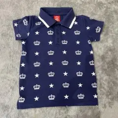 BABY DOLL ネイビー ポロシャツ 110 半袖Tシャツ　保育園 星　王冠