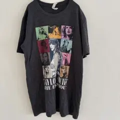 テイラースウィフト クルーネック半袖Tシャツ ロゴ柄 L 黒 綿 ライブ参戦用のサムネイル