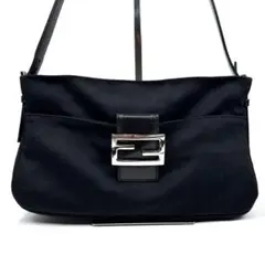 極美品✨ FENDI マンマバケット ショルダーバッグ コットンジャージ 黒のサムネイル