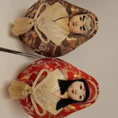 アンティーク姫だるま　大きい２体セット