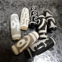 「B9800」天珠各種ミックス　約10*30mm　7個セット